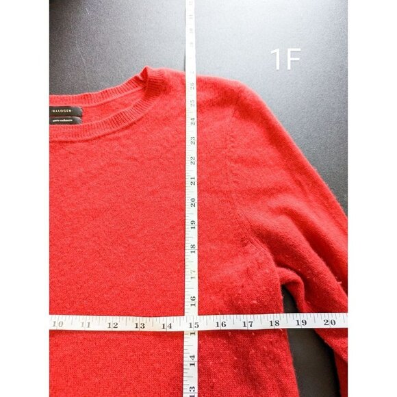 Halogen 100% Cashmere Tie Split Hem Red Pullover Sweater XL Womens - Picture 4 of 5